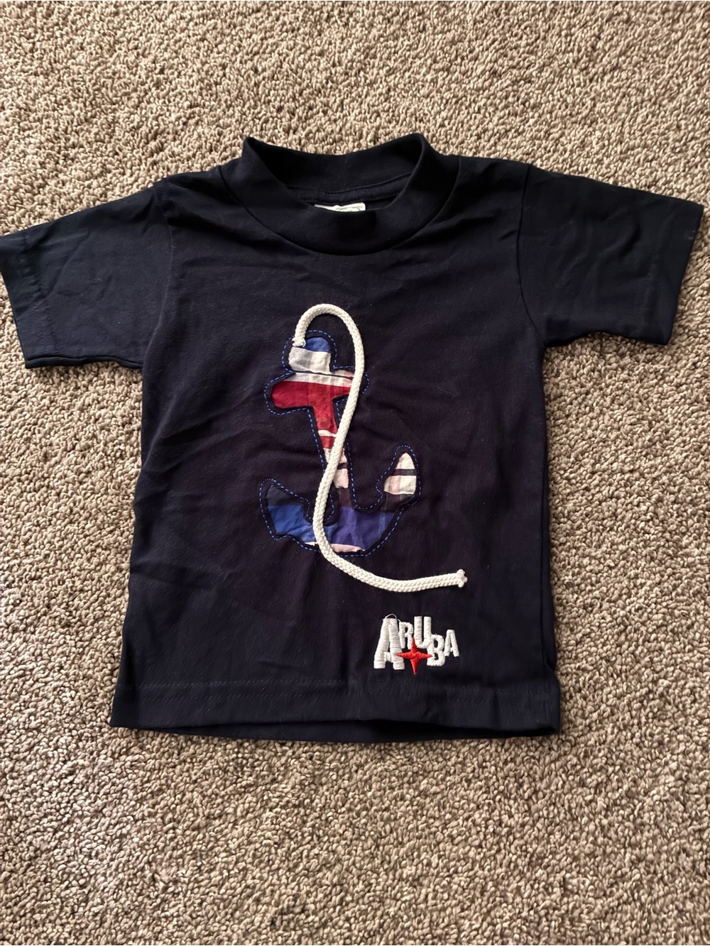 Vintage Arli Navy Baby/Kids Anchor Tee with Rope Accent